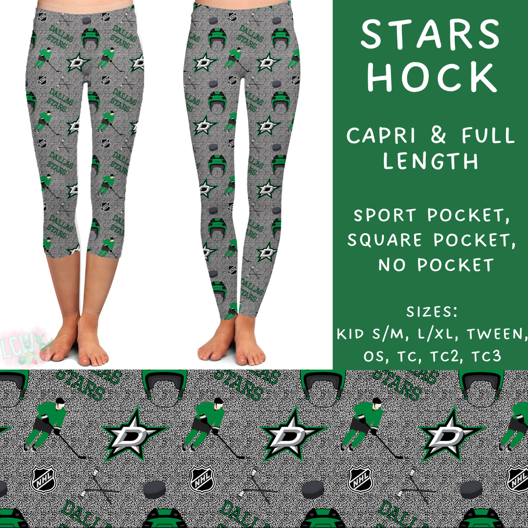 Batch #243 - Hockey - Closes 11/25 - ETA mid Jan - Stars Hock Full and Capri Length Leggings