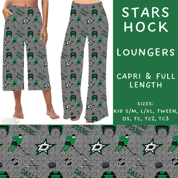 Batch #243 - Hockey - Closes 11/25 - ETA mid Jan - Stars Hock Capri and Full Length Loungers