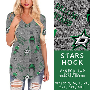 Batch #243 - Hockey - Closes 11/25 - ETA mid Jan - Stars Hock V-Neck Tee