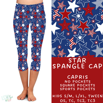 Ready To Ship - Star Spangle Capri Leggings