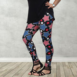 Patriotic Stars Print Soft Leggings - Adults & Kid Sizes