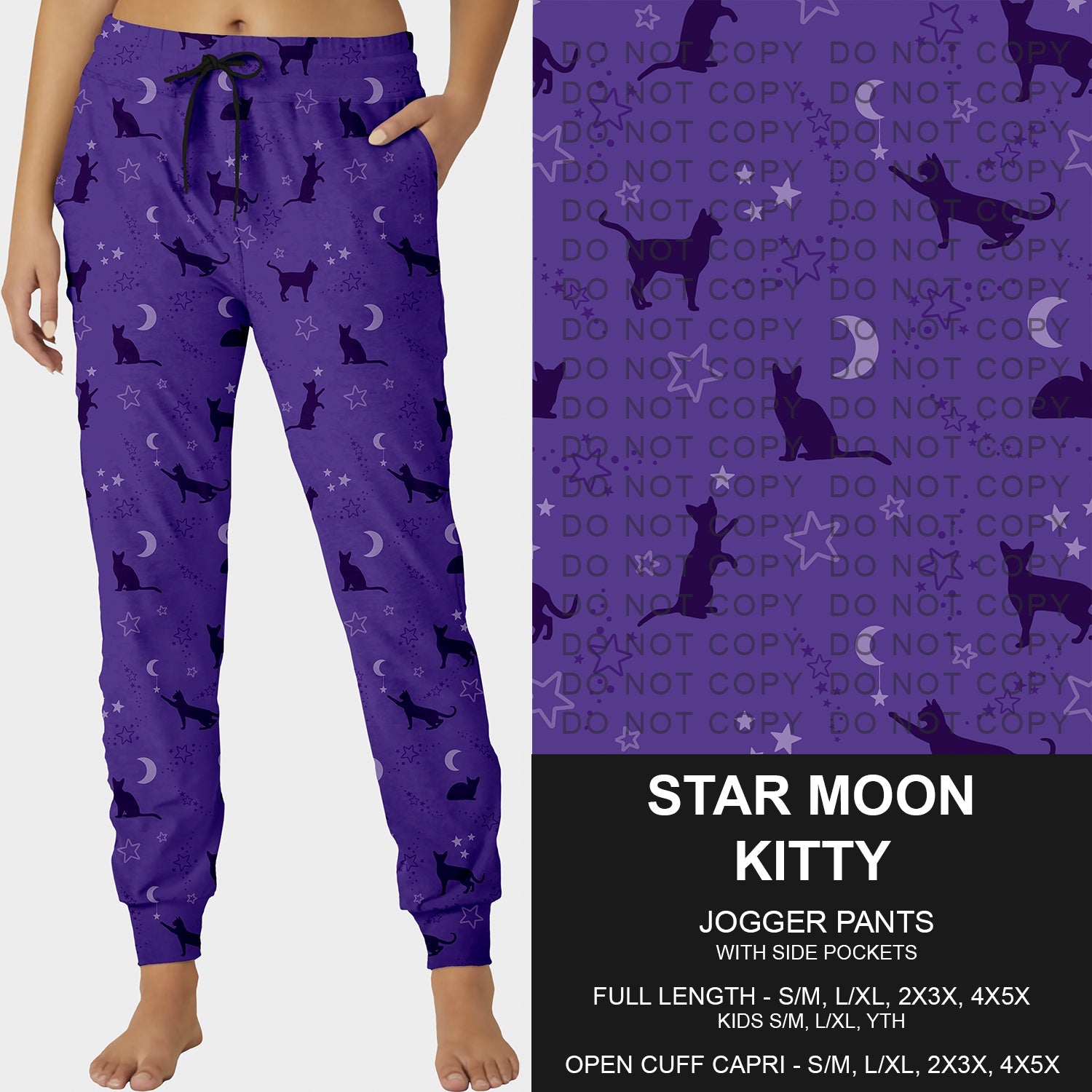 B229- Preorder Star Moon Kitty Joggers (Closes 5/18. ETA: late July)