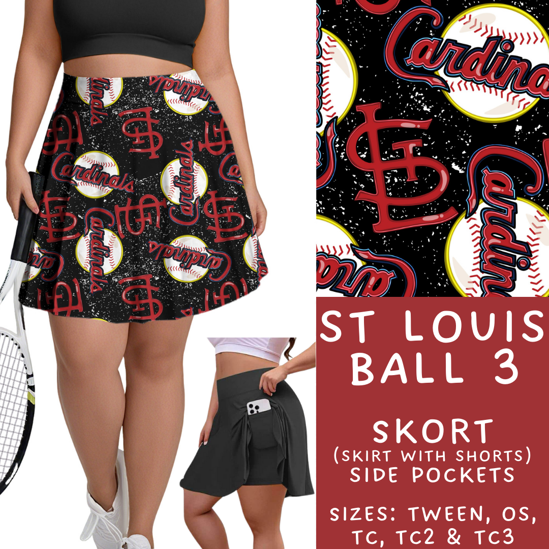 Batch #343 - Home Run Collection - Closes 5/22 - ETA mid July - St Louis Ball 3 Skort