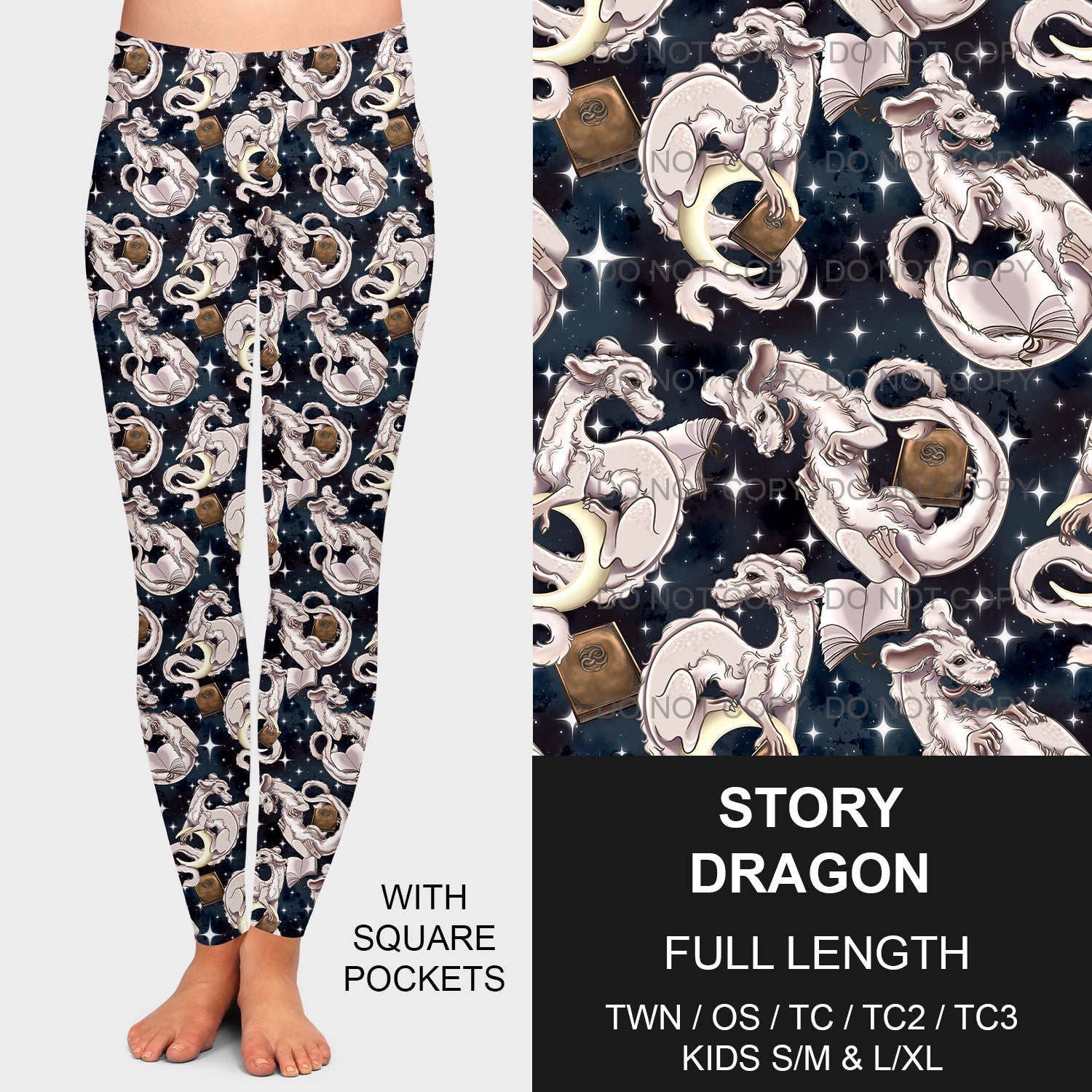 B177 - Preorder Story Dragon Leggings w/ Pockets (Closes 9/08. ETA early Nov.)