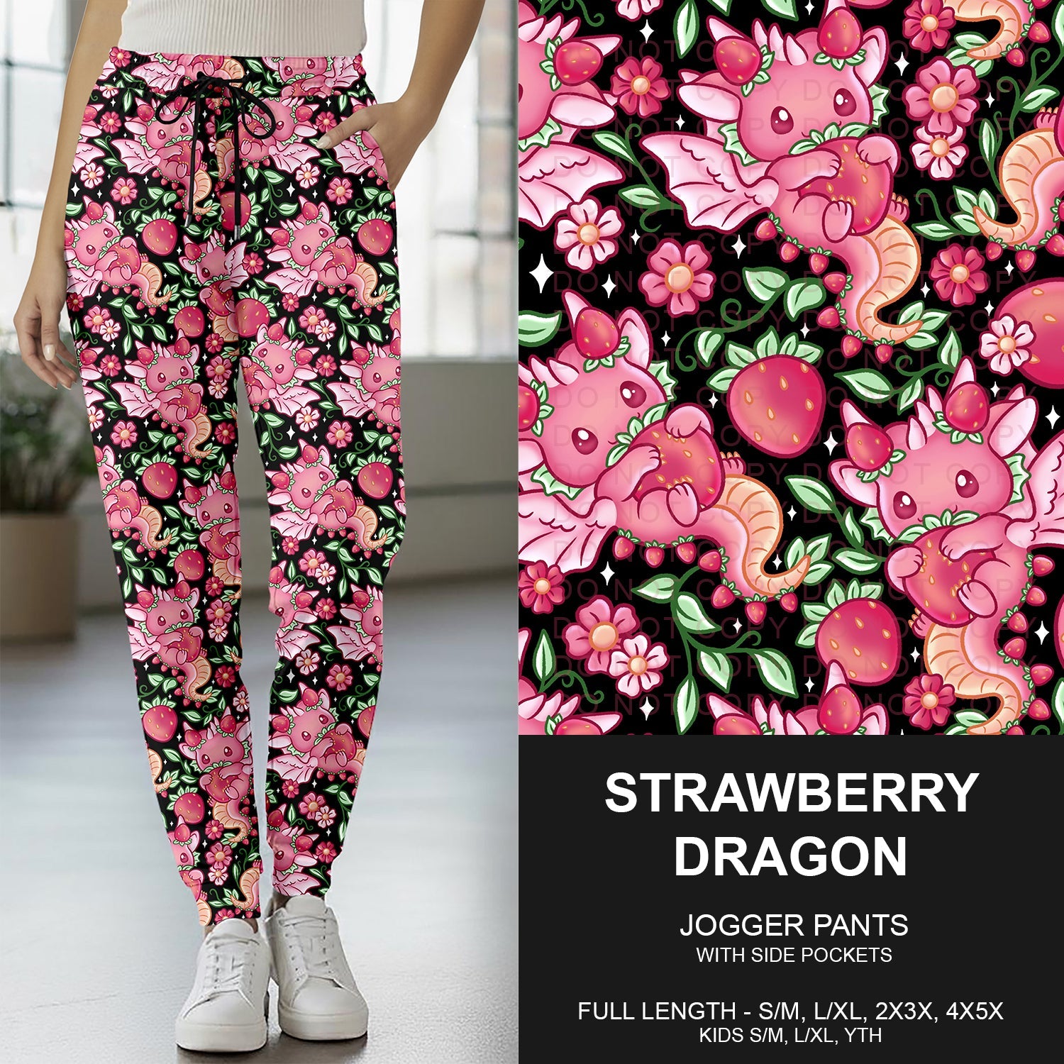 B267 - Preorder Strawberry Dragon Joggers (Closes 12/21. ETA late Feb.)