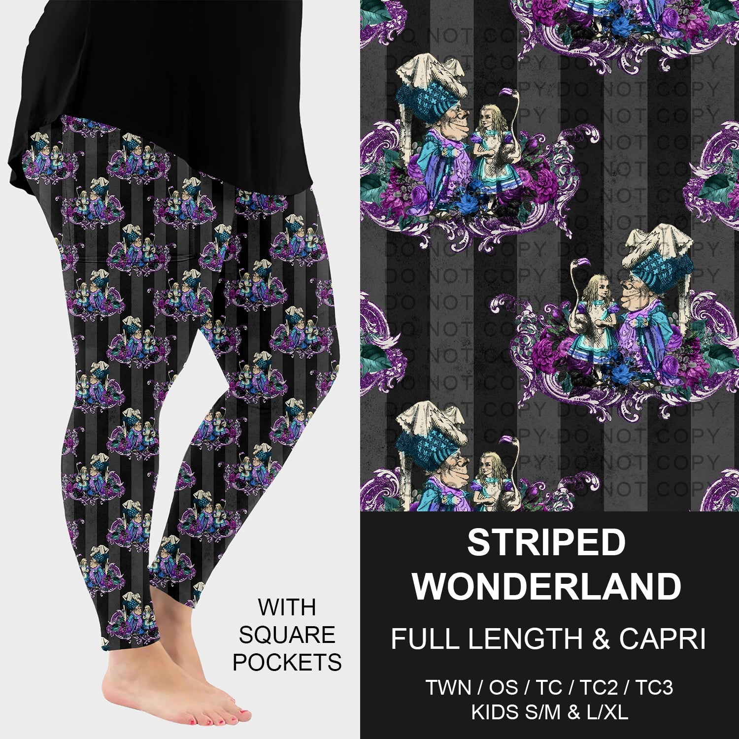 B277 - Preorder Striped Wonderland Leggings w/ Pockets (Closes 3/08. ETA: mid May)