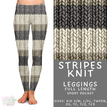 Batch #461 - October Request Run - Closes 12/9 - ETA late Jan - Stripes Knit Full Length Leggings