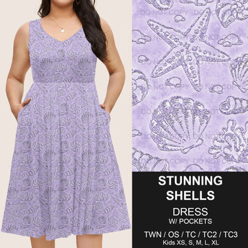 B217 - Preorder Stunning Shells Sleeveless Pocket Dress (Closes 3/12. ETA: late May)