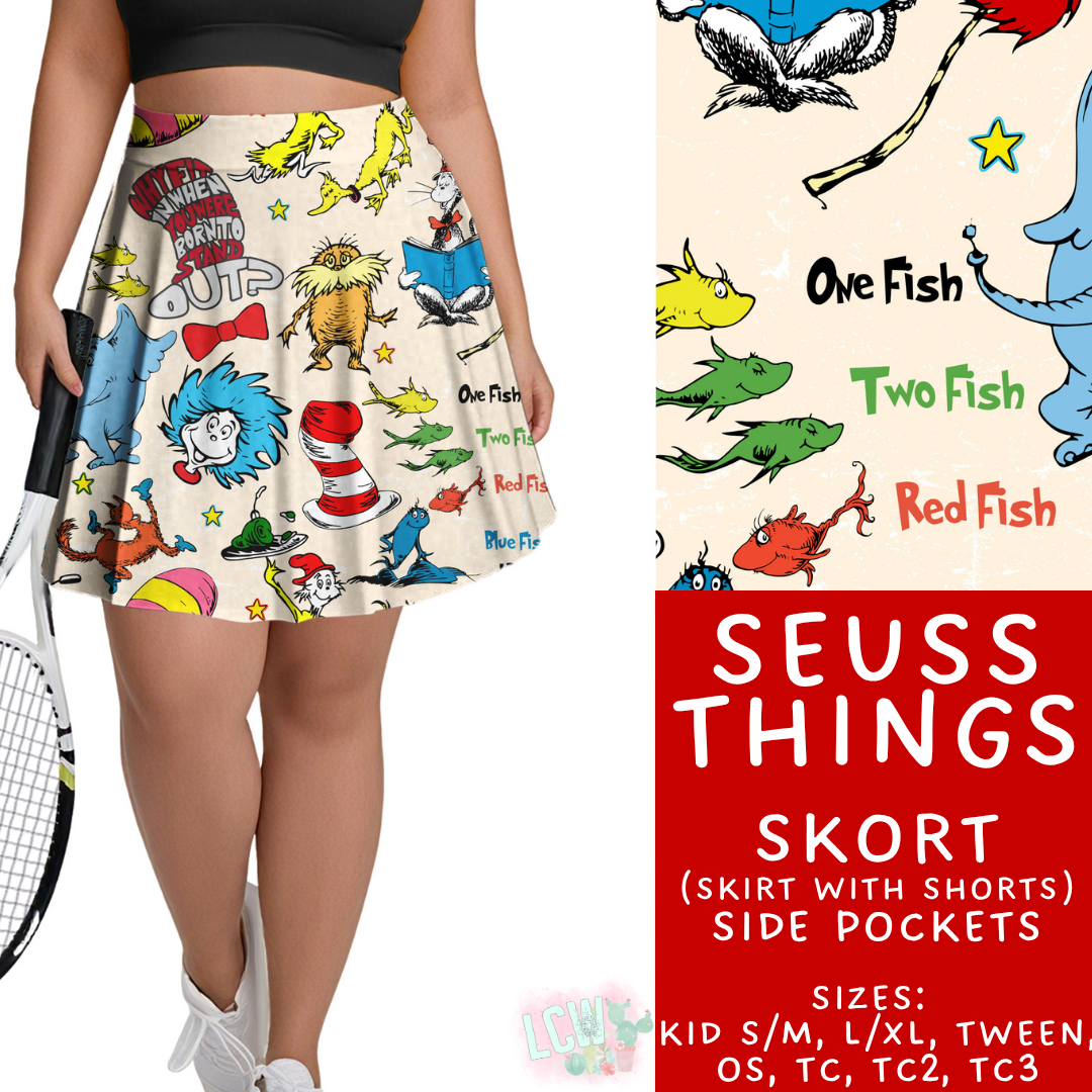 Batch #456 - Storybook Collection 4 - Closes 11/28 - ETA late Jan - Suess Things Skort