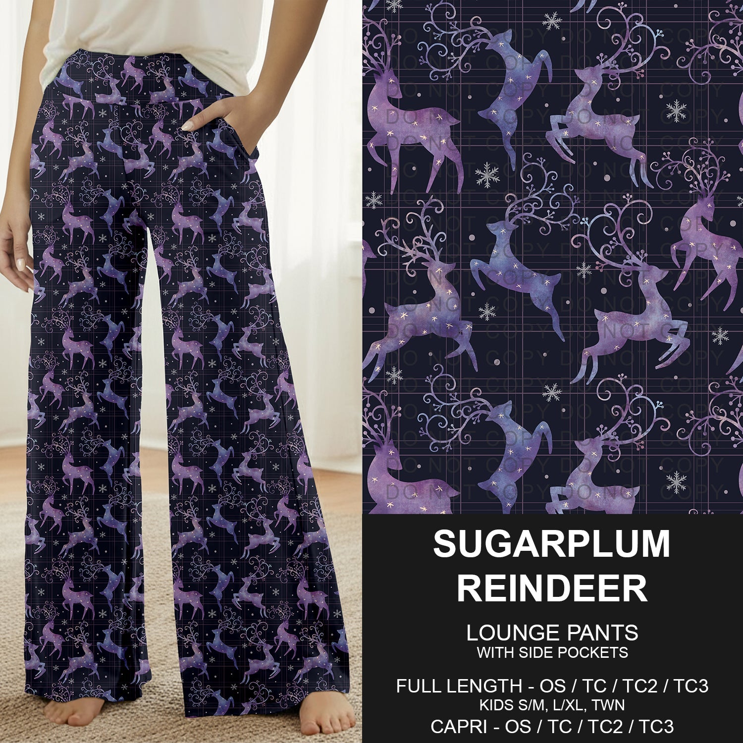 B312 - Preorder Sugarplum Reindeer Lounge Pants (Closes 9/13. ETA: mid Nov.)
