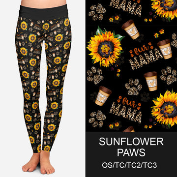 RTS - Sunflower Paws Leggings w/ Pockets
