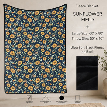 B304 - Pre-Order Sunflower Field Fleece Blanket (Closes 7/31. ETA: early Oct)