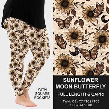 B277 - Preorder Sunflower Moon Butterfly Leggings w/ Pockets (Closes 3/08. ETA: mid May)