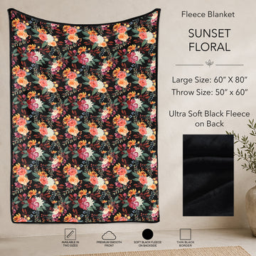 B304 - Pre-Order Sunset Floral Fleece Blanket (Closes 7/31. ETA: early Oct)
