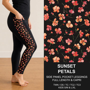 B319 - Preorder Sunset Petals Side Panel Pocket Leggings (Closes 11/01. ETA: early Jan.)