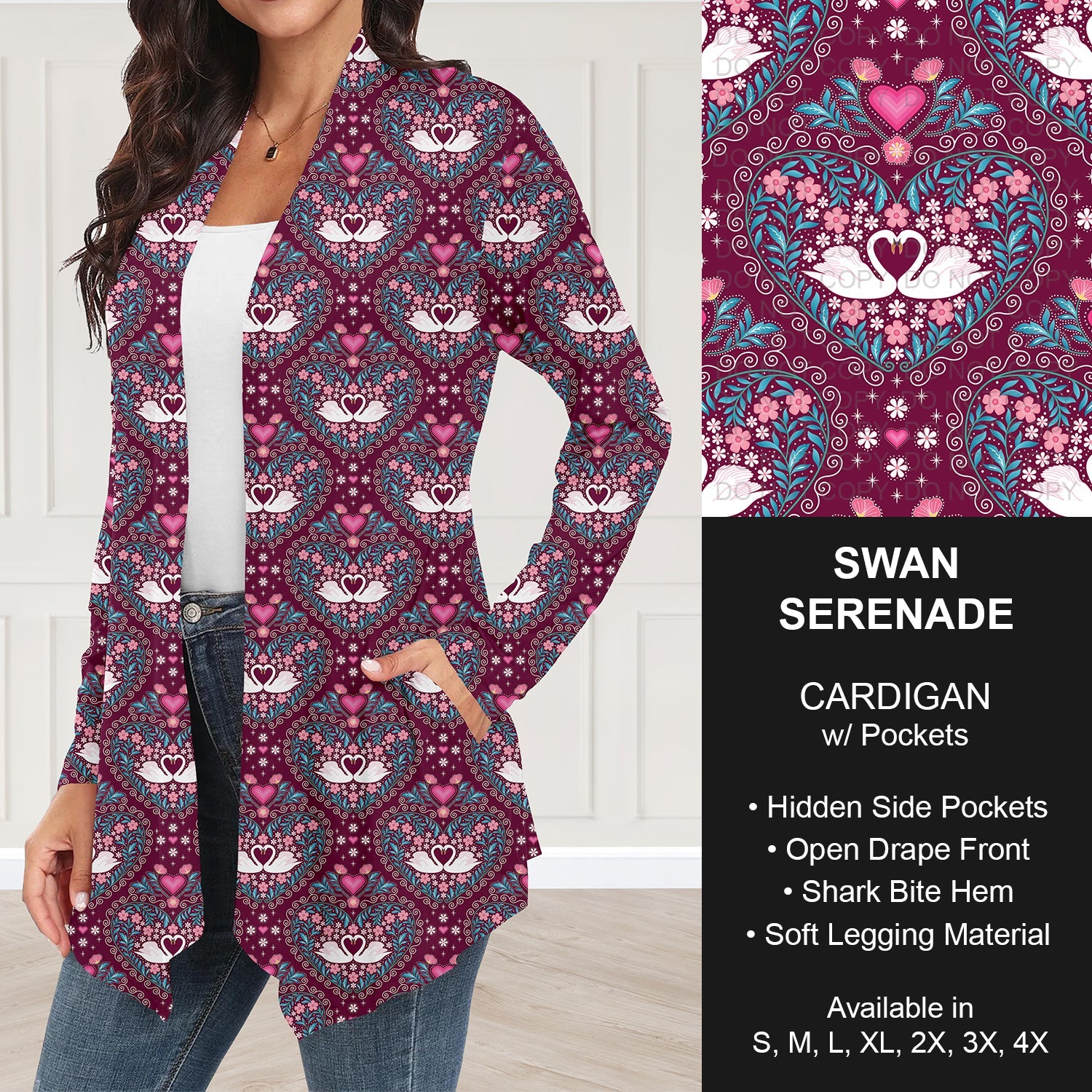 B263 - Preorder Swan Serenade Cardigan w/ Pockets (Closes 11/30. ETA: late Jan.)