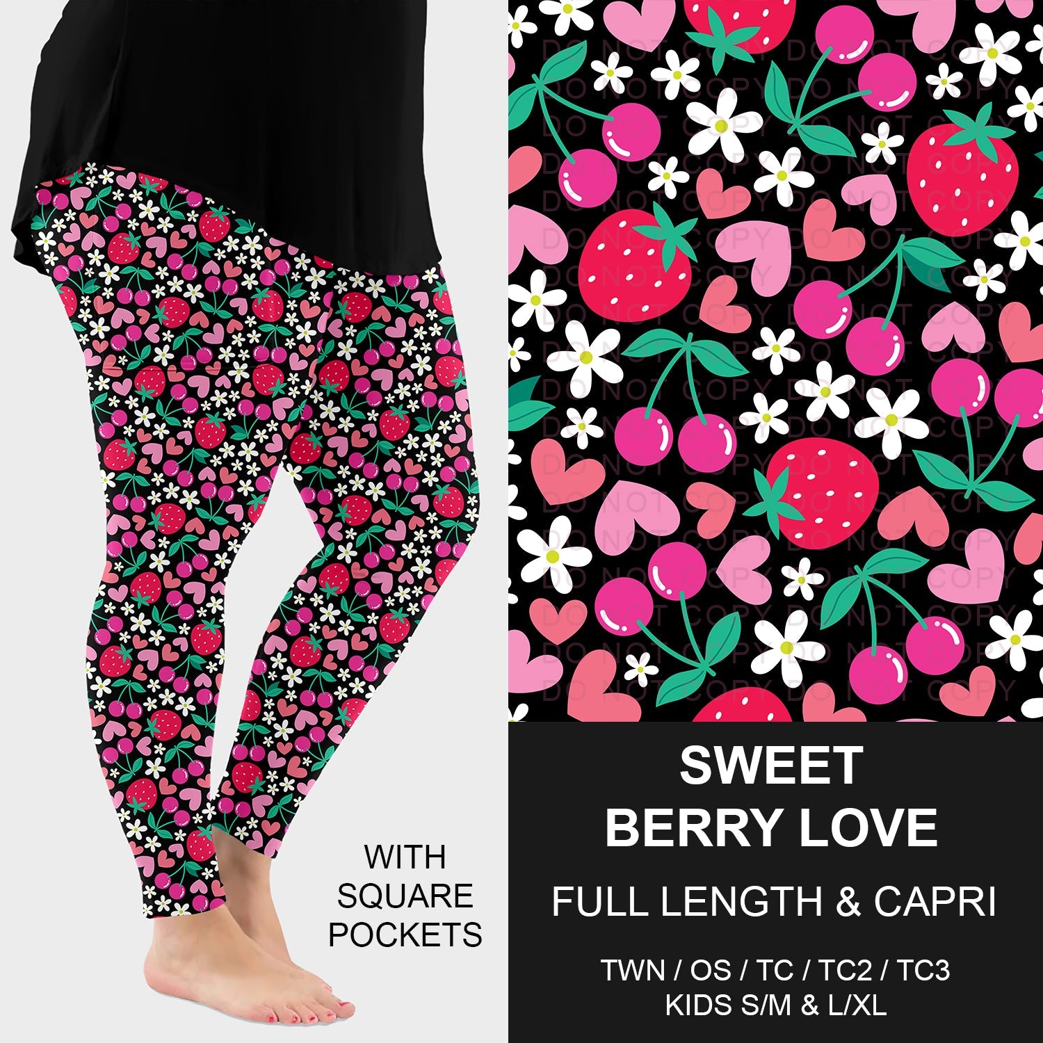 B263 - Preorder Sweet Berry Love Leggings w/ Pockets (Closes 11/30. ETA: late Jan.)