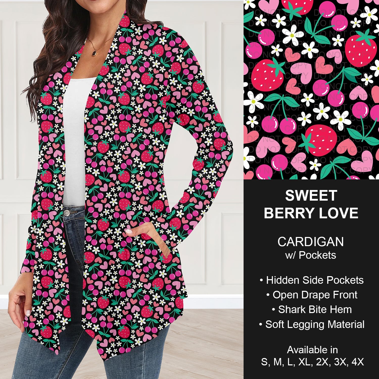 B263 - Preorder Sweet Berry Love Cardigan w/ Pockets (Closes 11/30. ETA: late Jan.)
