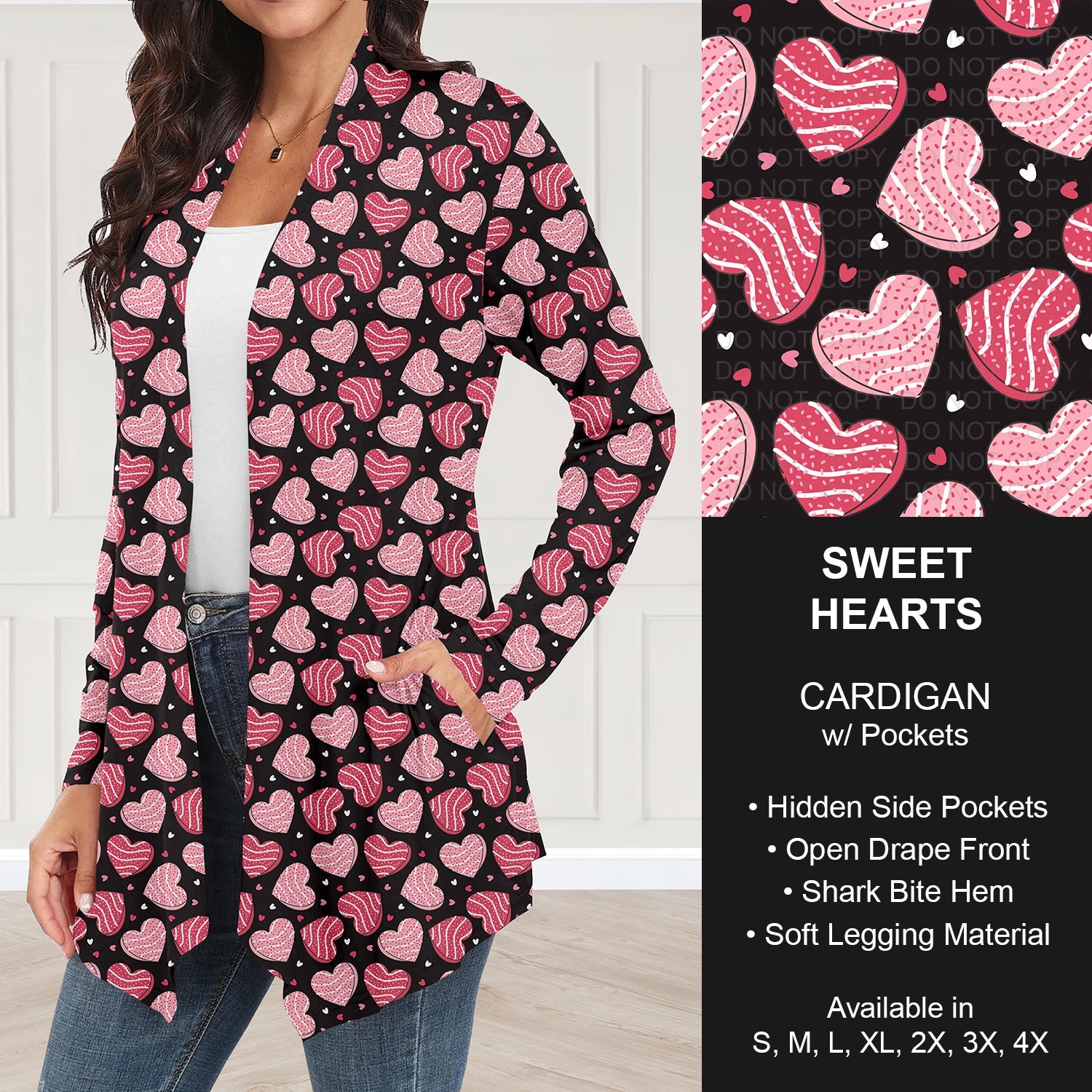 B263 - Preorder Sweet Hearts Cardigan w/ Pockets (Closes 11/30. ETA: late Jan.)