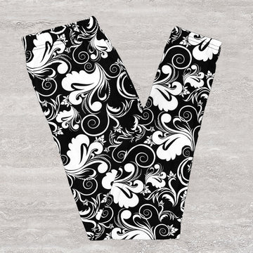 Black & White Swirl Print Leggings