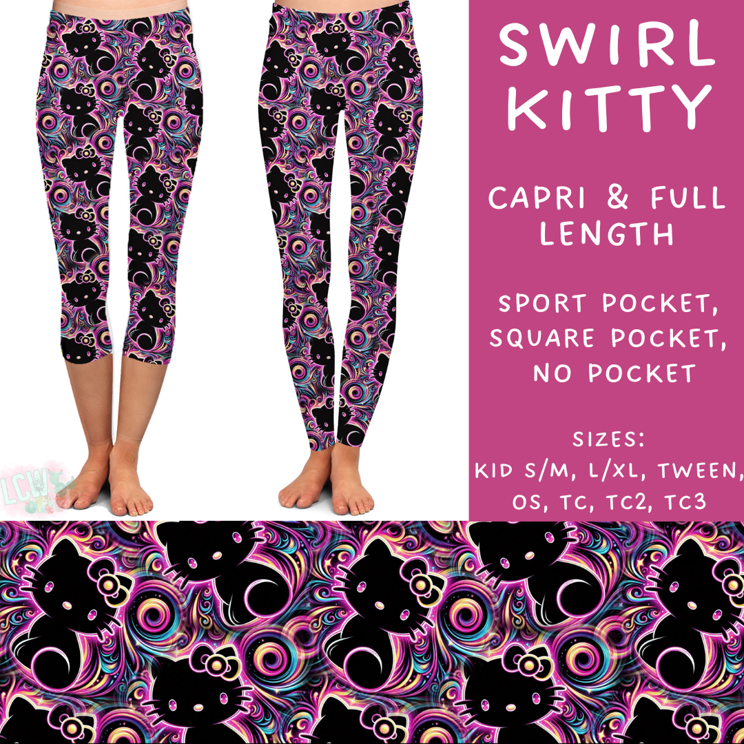 Batch #249 - October Request Run - Closes 12/6 - ETA late Jan - Swirl Kitty Full and Capri Length Leggings