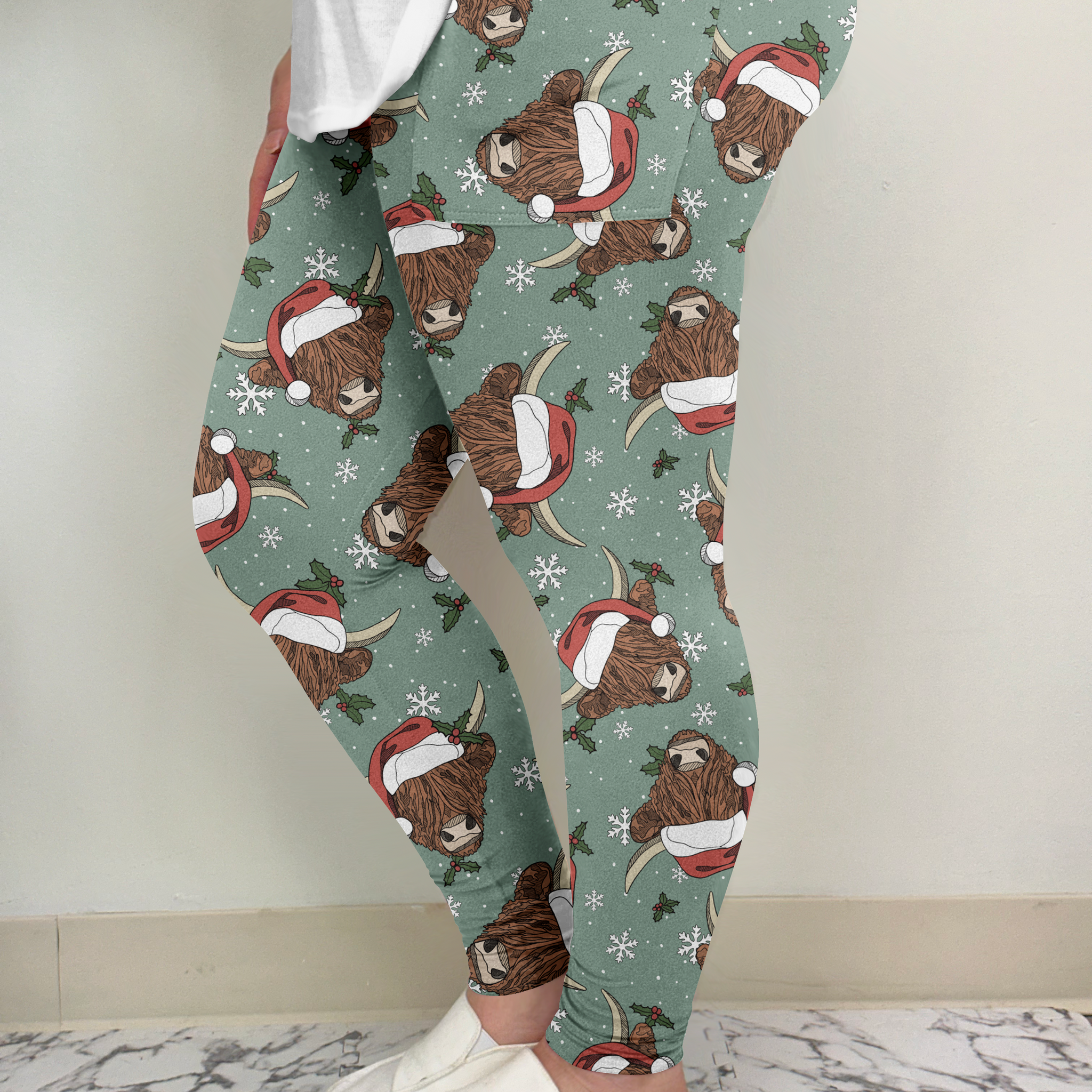 Santa Cow Leggings w/ Pockets