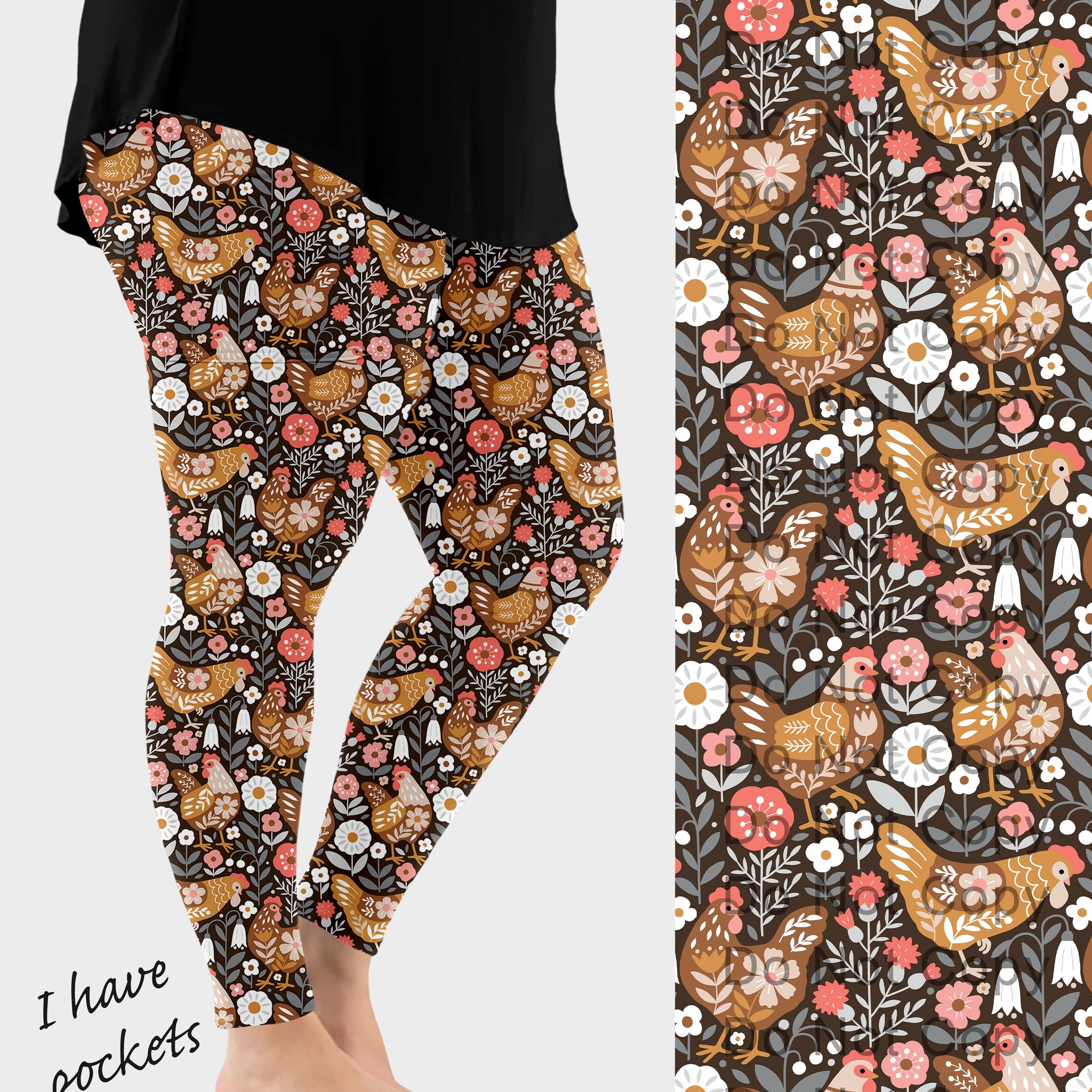 RTS - Scandinavian Hens Leggings w/ Pockets