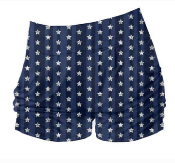 Blue Distressed Stars Harlem Shorts