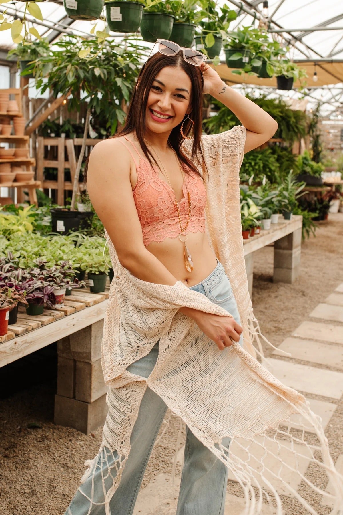 Women's Crochet Sexy Lace Bralette with Removable Pads and Cross Back Adjustable Strap Wirefree
