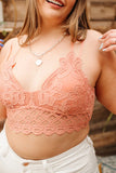 Women's Crochet Sexy Lace Bralette with Removable Pads and Cross Back Adjustable Strap Wirefree