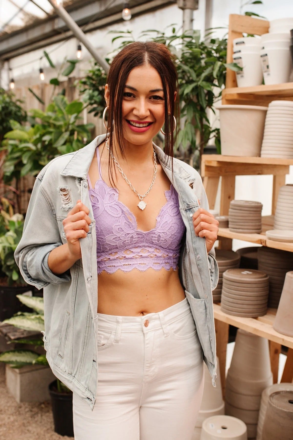 Women's Crochet Sexy Lace Bralette with Removable Pads and Cross Back Adjustable Strap Wirefree