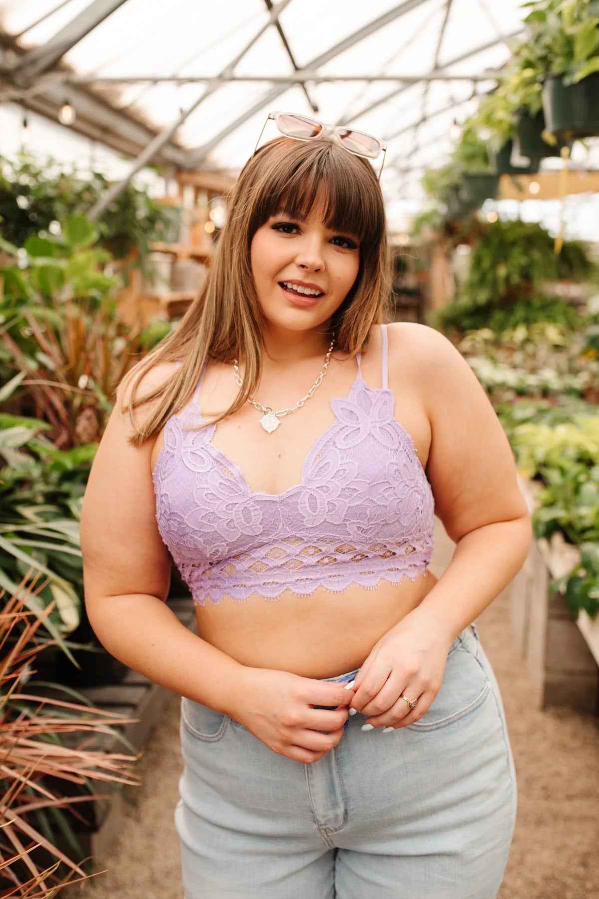 Women's Crochet Sexy Lace Bralette with Removable Pads and Cross Back Adjustable Strap Wirefree