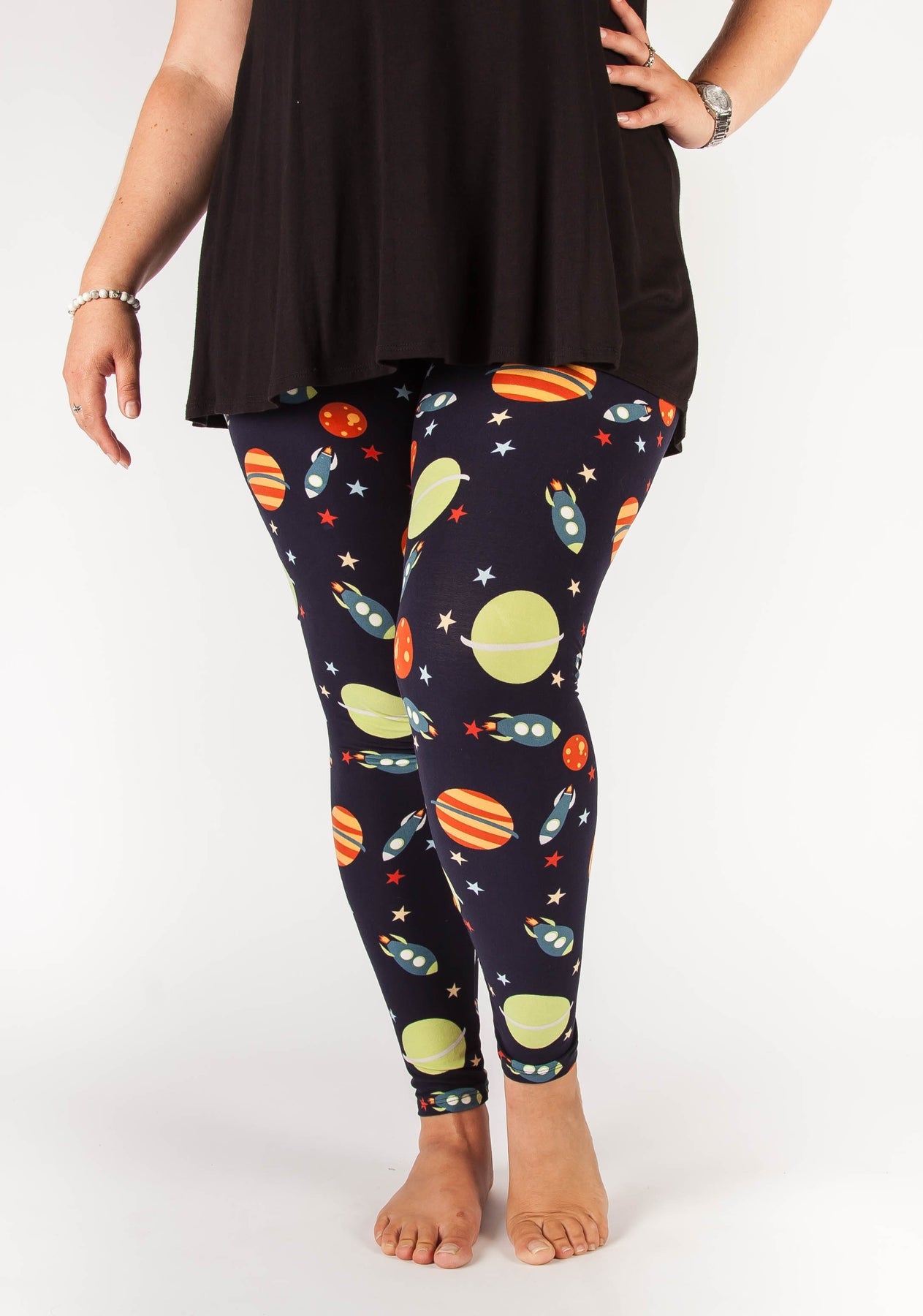 Space Exploration Planetary Print Leggings - Adult & Kid Sizes