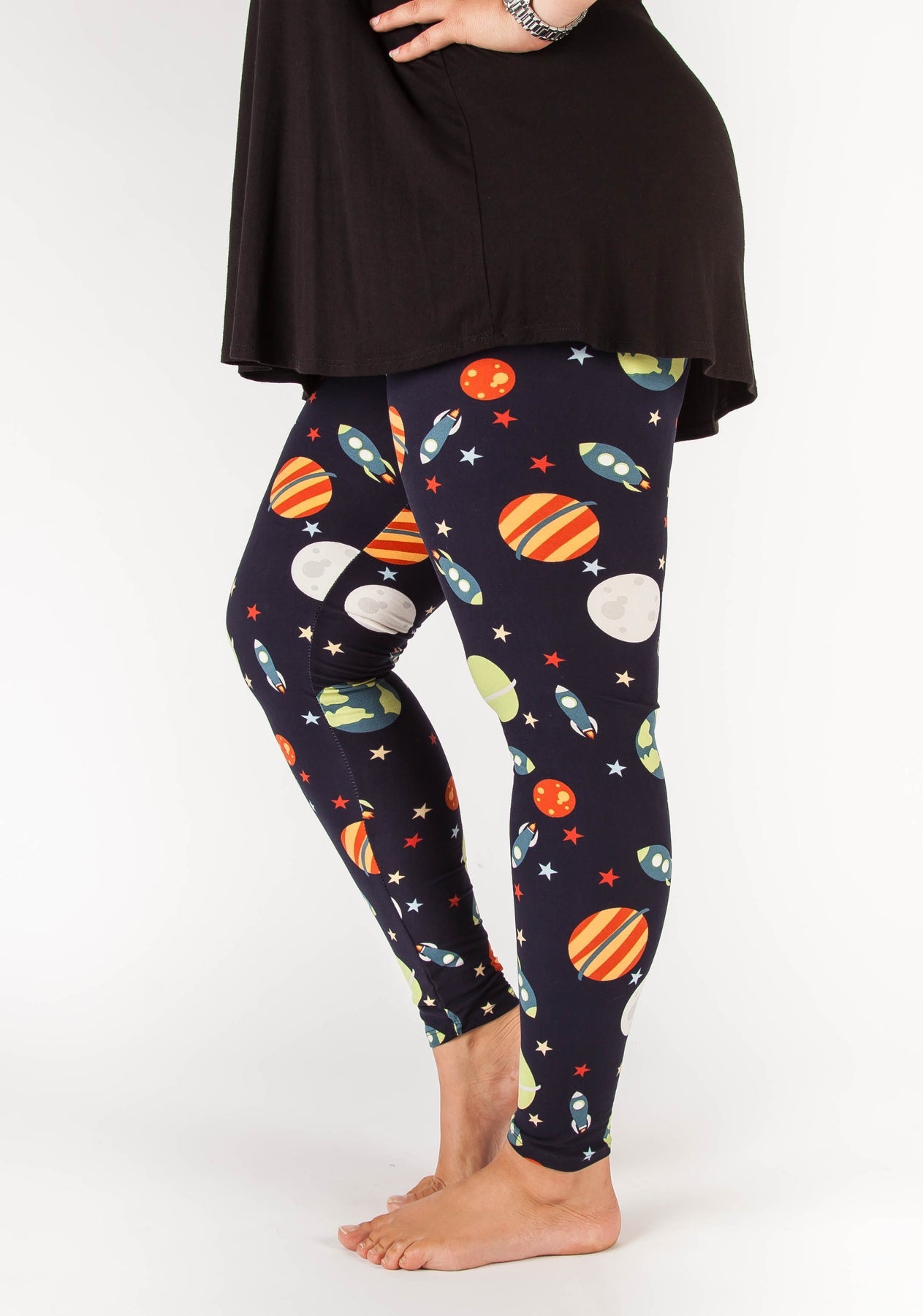Space Exploration Planetary Print Leggings - Adult & Kid Sizes