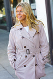 Put Together Taupe Double Breasted Lined Trench Coat