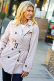 Put Together Taupe Double Breasted Lined Trench Coat