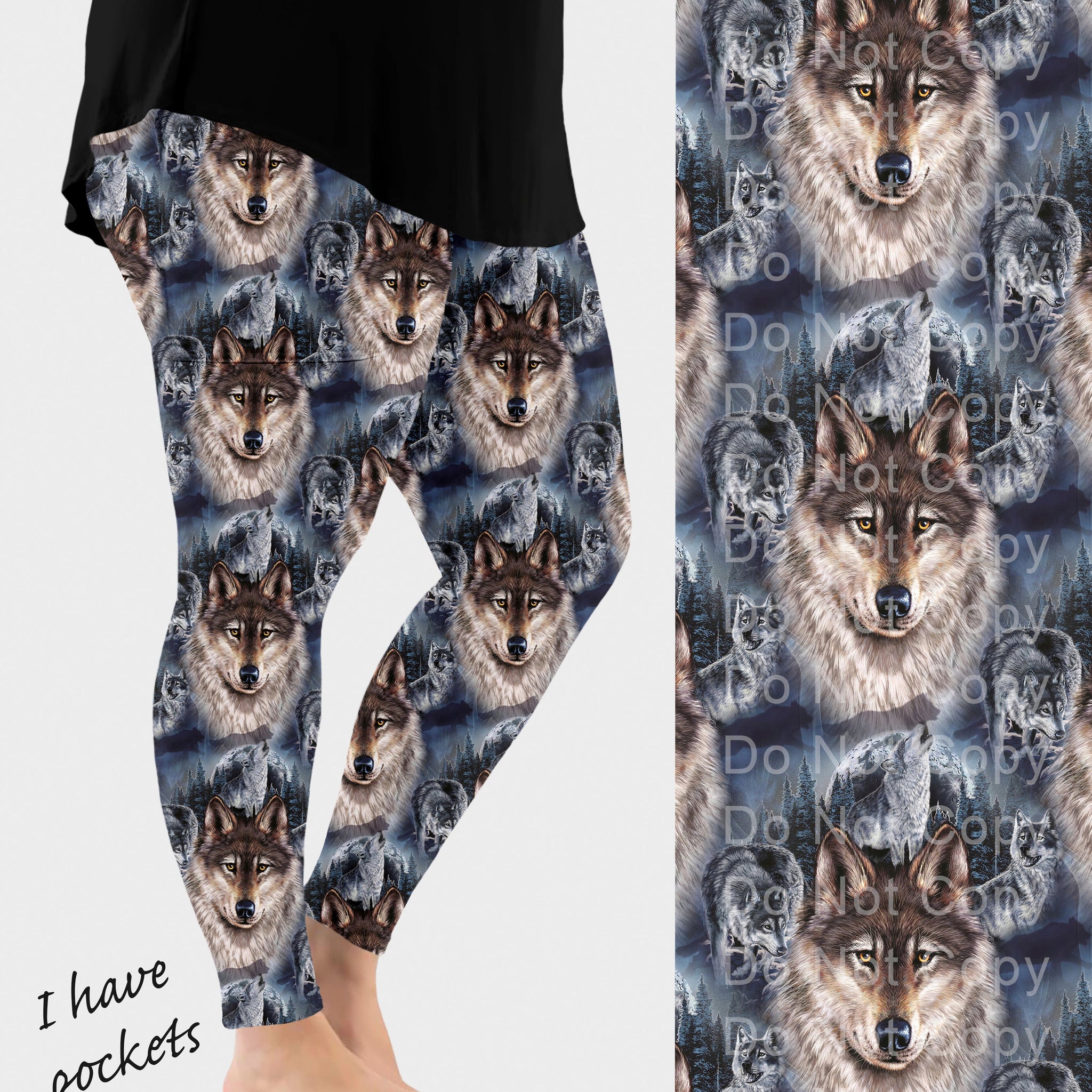 RTS - Spirit of the Wolf Leggings w/ Pockets