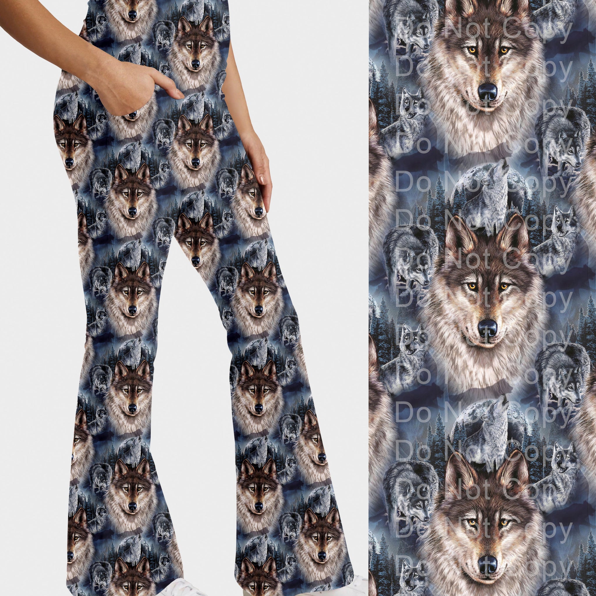 RTS - Spirit of the Wolf Flare Leggings w/ Pockets