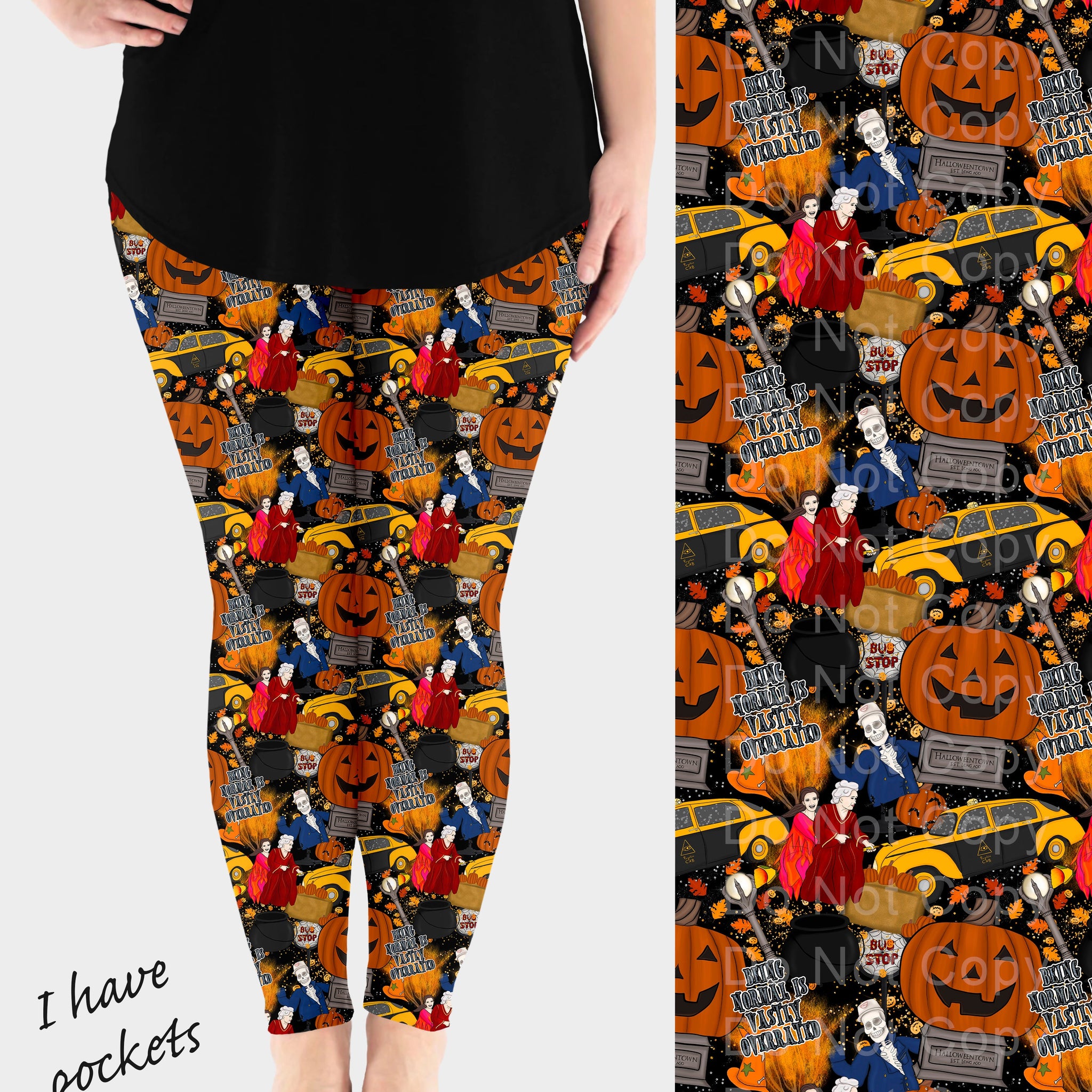 RTS - Spooky University Leggings w/ Pockets