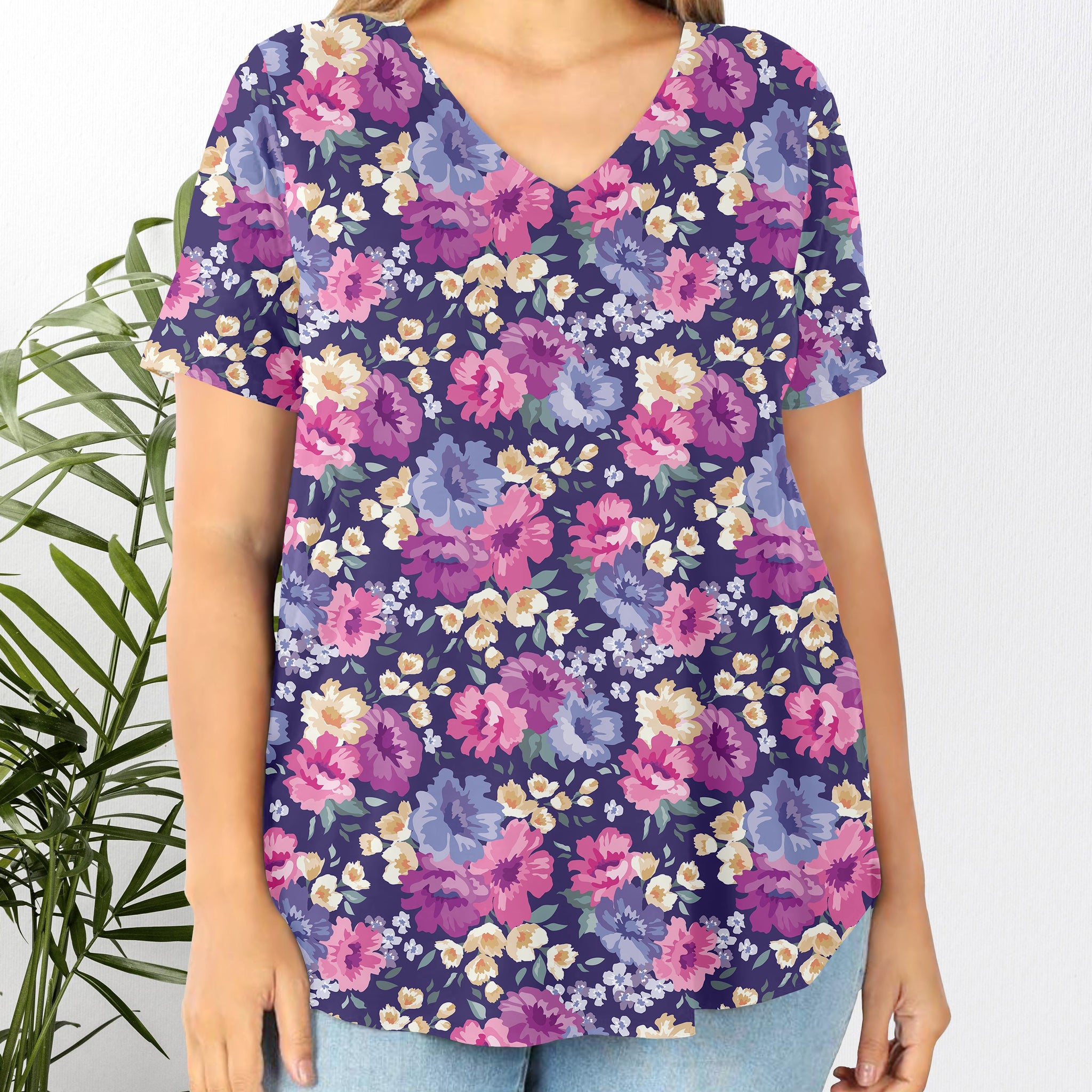 RTS - Spring Flowers V-Neck Top