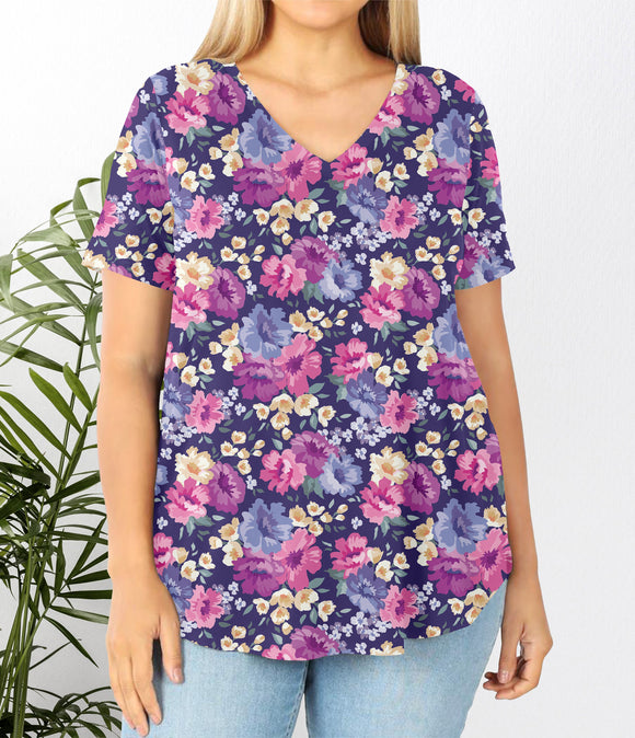 RTS - Spring Flowers V-Neck Top