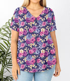 RTS - Spring Flowers V-Neck Top
