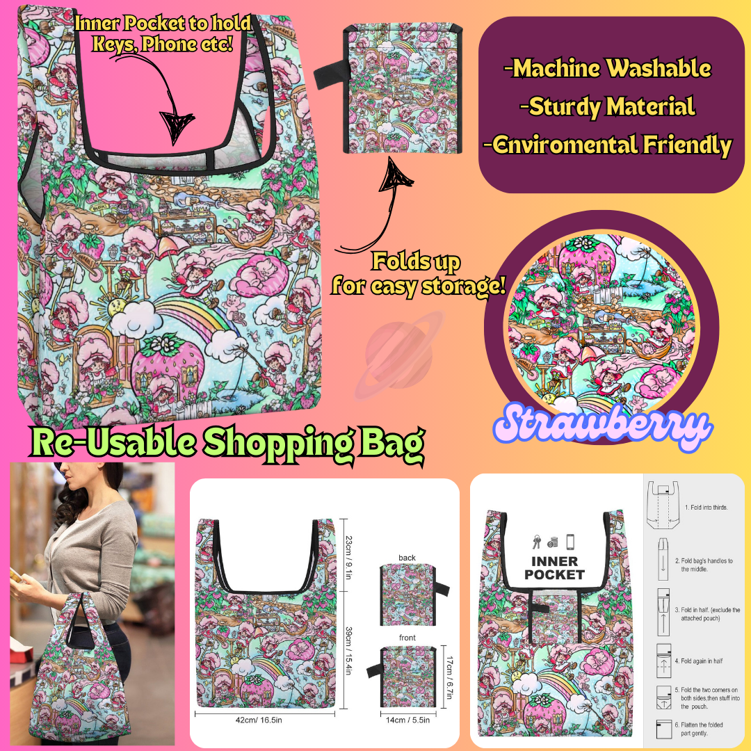 STRAWBERRY - Re-Usable Shopping Bags PREORDER Closing 1/15