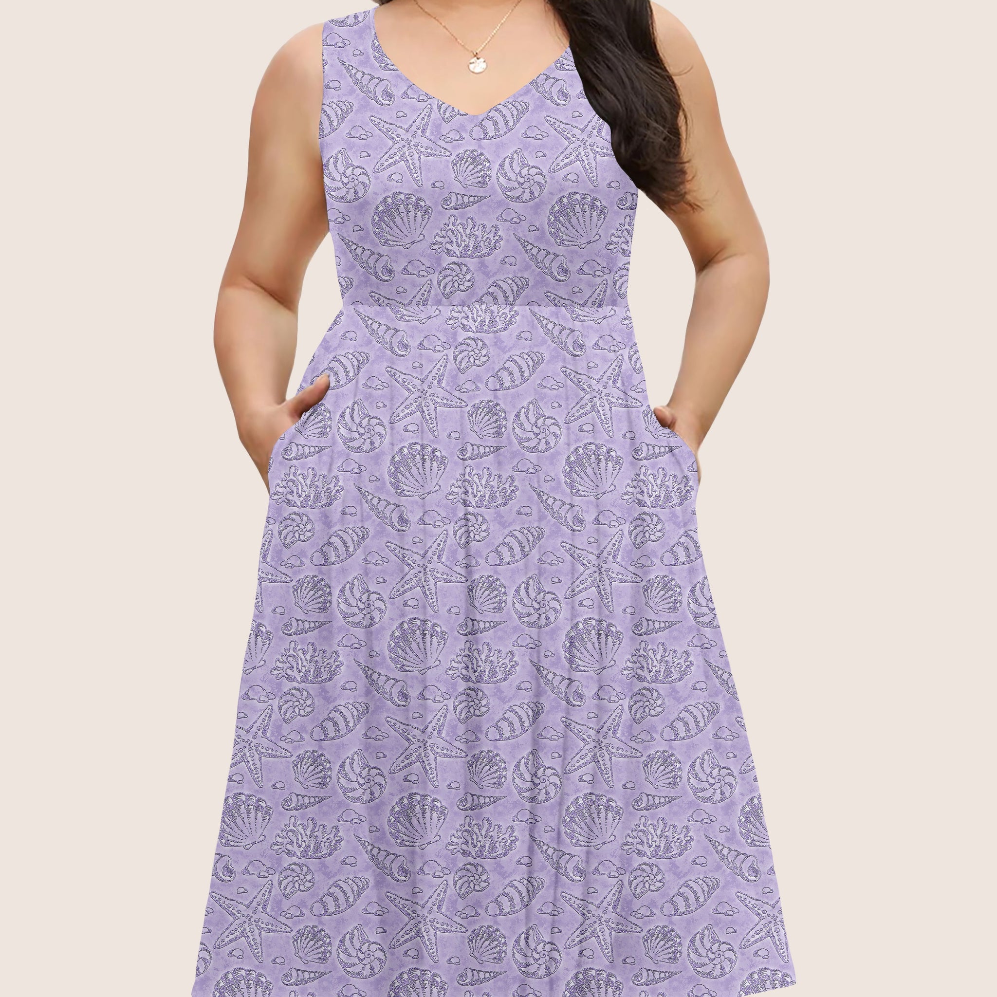 RTS - Stunning Seashells Pocket Dress