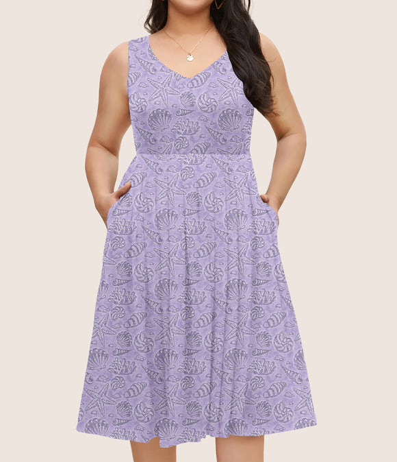 RTS - Stunning Seashells Pocket Dress
