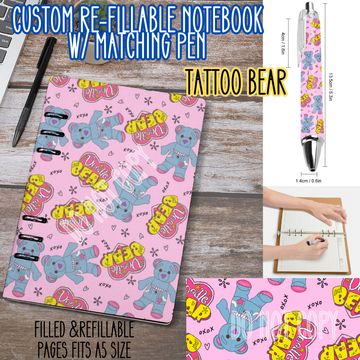 TATTOO BEAR -Matching A5 Notebook & Pen Set Round 4 Preorder Closing 5/17