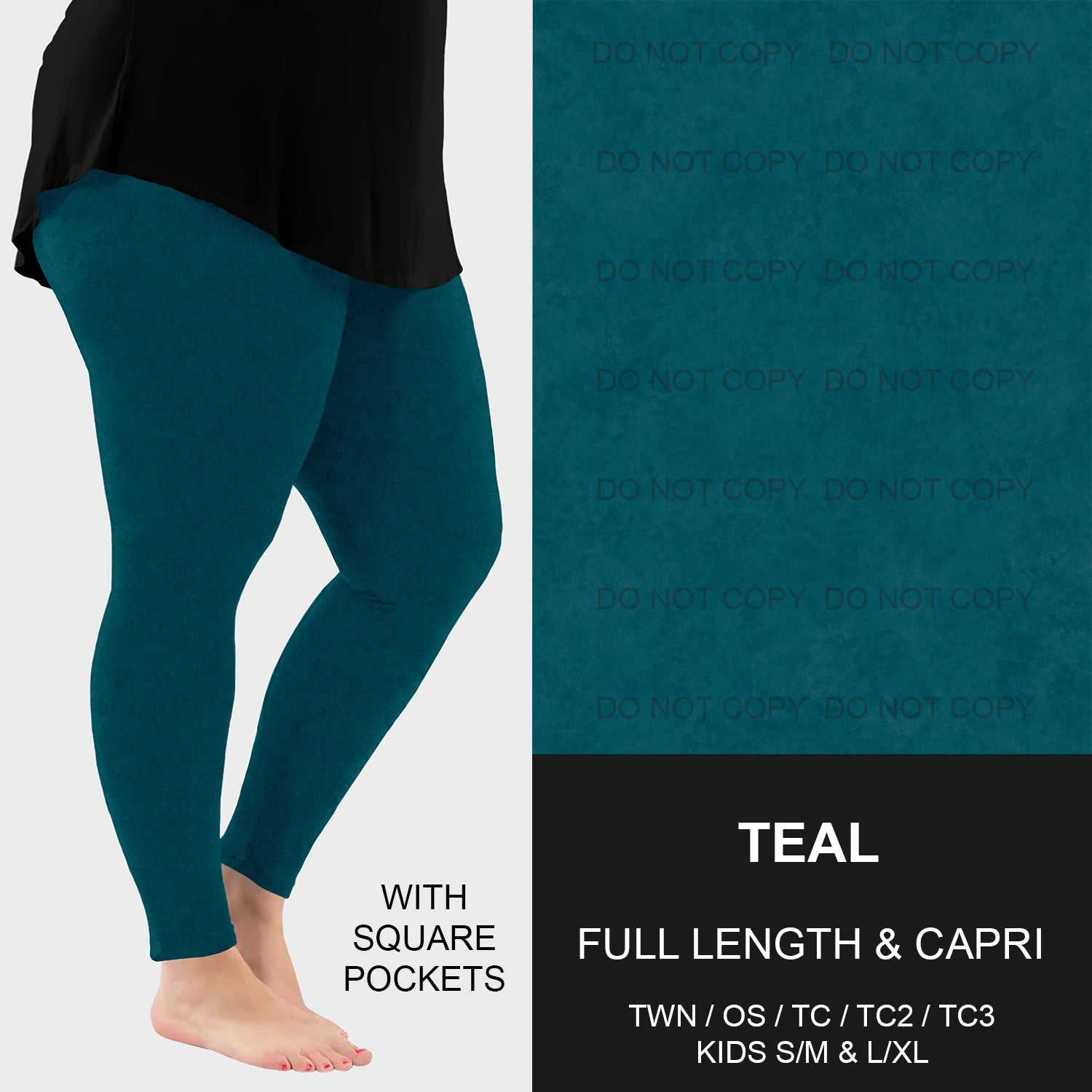 B216 - Preorder Teal Leggings w/ Pockets (Closes 3/09. ETA: late May)