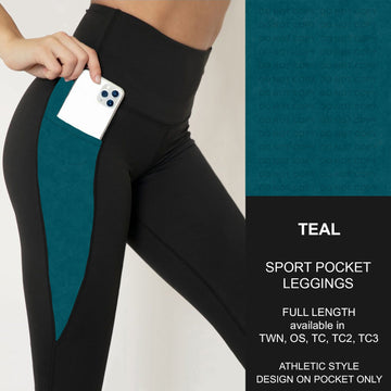 B216 - Preorder Teal Sport Pocket Leggings (Closes 3/09. ETA: late May)