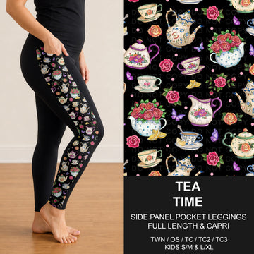 B314 - Preorder Tea Time Side Panel Pocket Leggings (Closes 9/27. ETA: late Nov.)