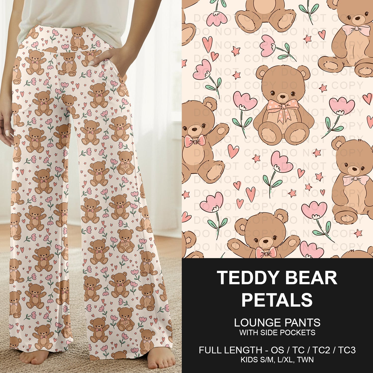 B265 - Preorder Teddy Bear Petals Lounge Pants (Closes 12/14. ETA mid Feb.)